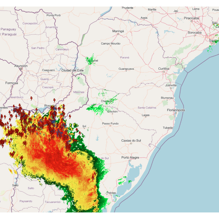 Chuva radares + raios