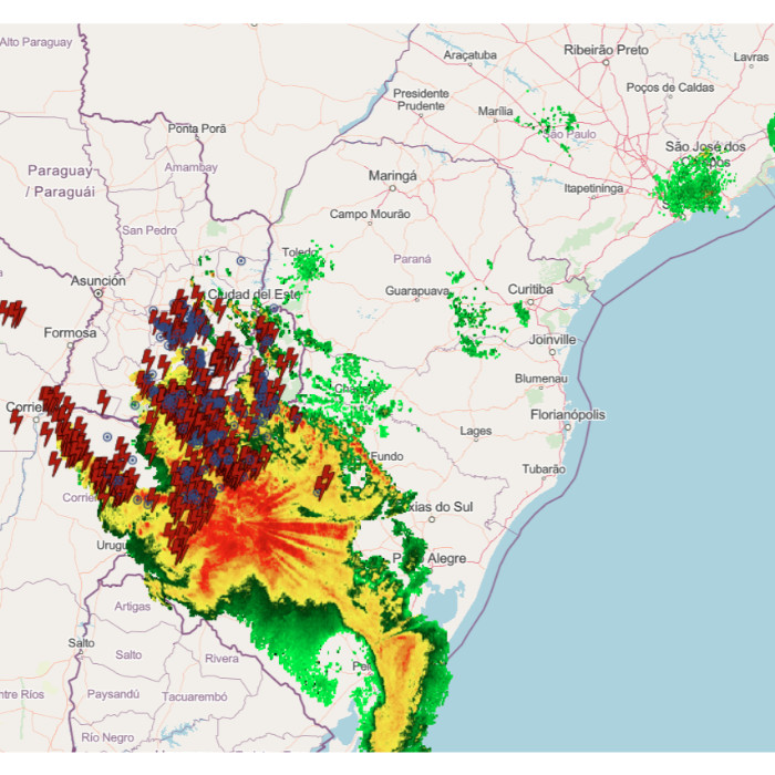 Chuva radares + raios