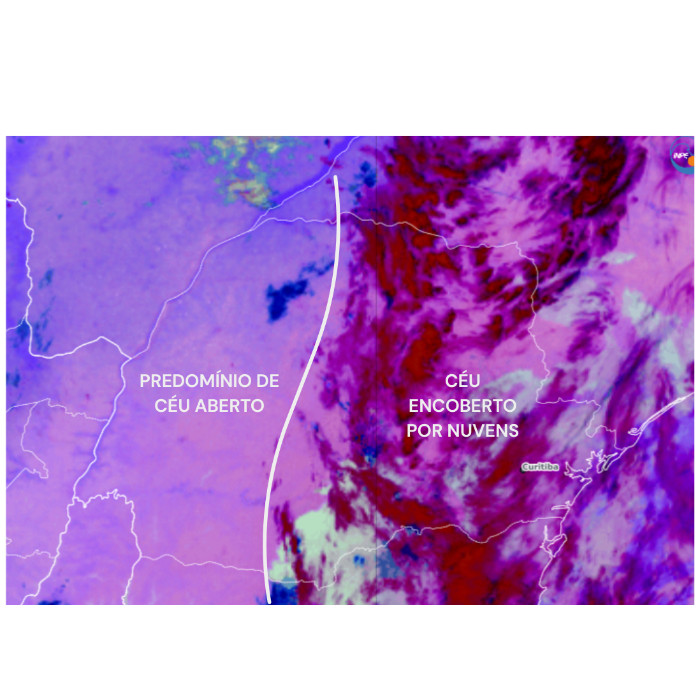 Imagem adaptada do CPTEC/INPE – Canal Nighttime Microphysics