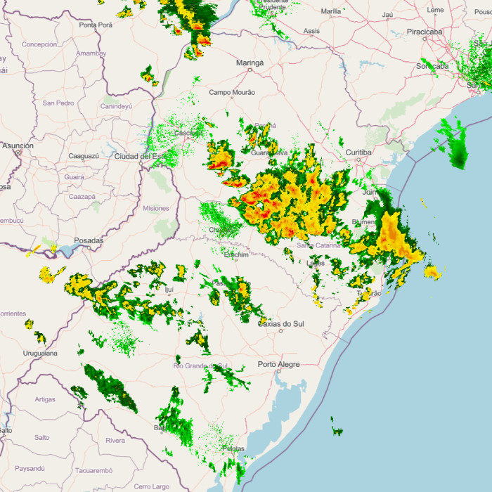 Chuvas isoladas - Radar