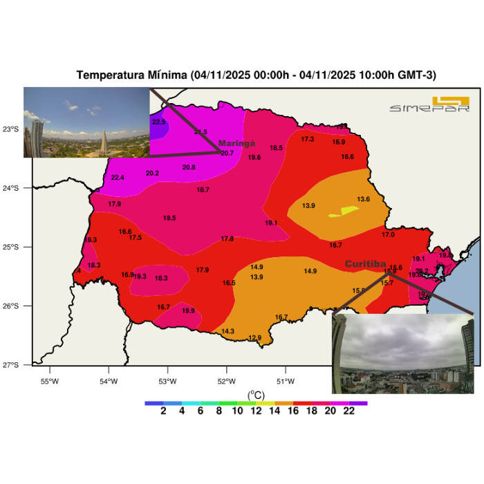 Fonte: imagens em anexo ao mapa foram extraídas do Clima ao Vivo.